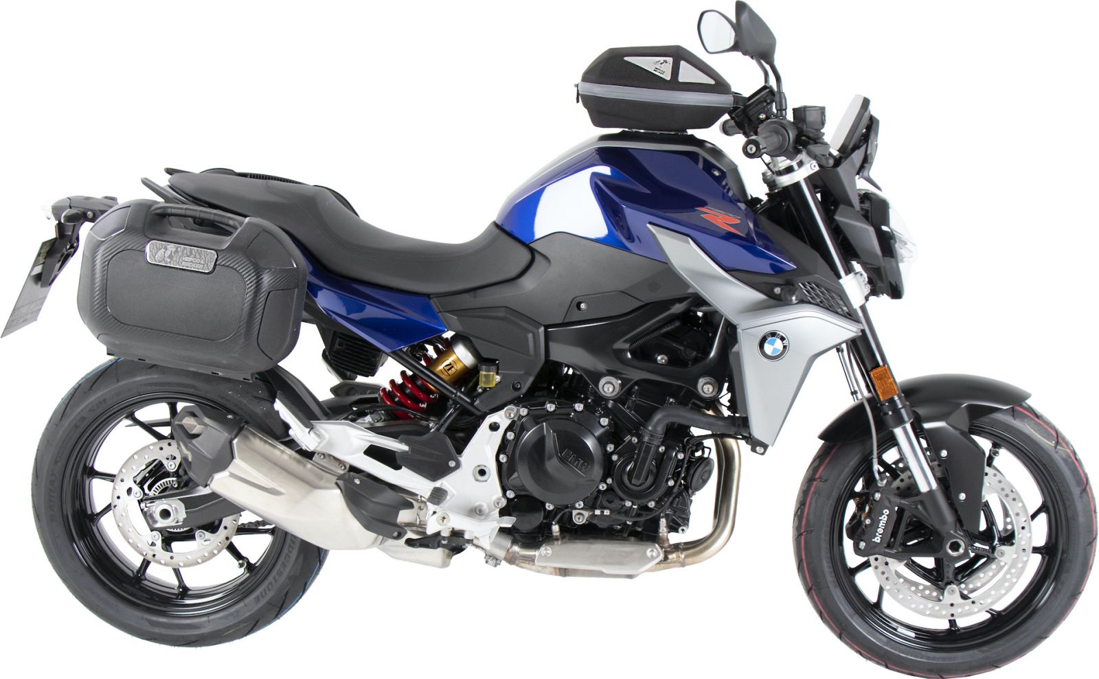 BMW F900 R 2020 onwards fitted out with Hepco&Becker accessories. Luggage, Crash Bars, Tank Bags. Made in Germany. Great quality at great prices. At Motorcycle Adventure Products.