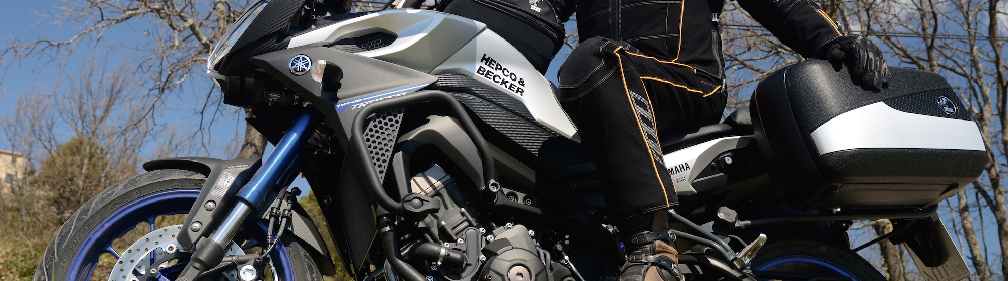 Hepco & Becker crash protection, Junior Flash luggage on more on Yamaha's MT07