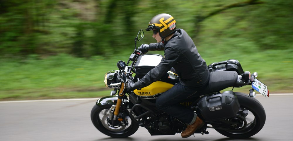 ORBIT motorcycle sidecase mounted on Yamaha XSR900 from Hepco & Becker and Motorcycle Adventure Products