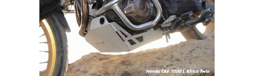 Honda CRF1000L Africa Twin  with Hepco & Becker Engine Protection Plate - Skid Plate from Motorcycle Adventure Products 