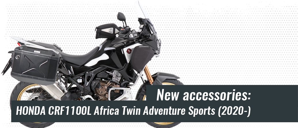 Honda CRF1100L Africa Twin Sports 2020 fitted with accessories and luggage by Hecpo Becker and Motorcycle Adventure Products