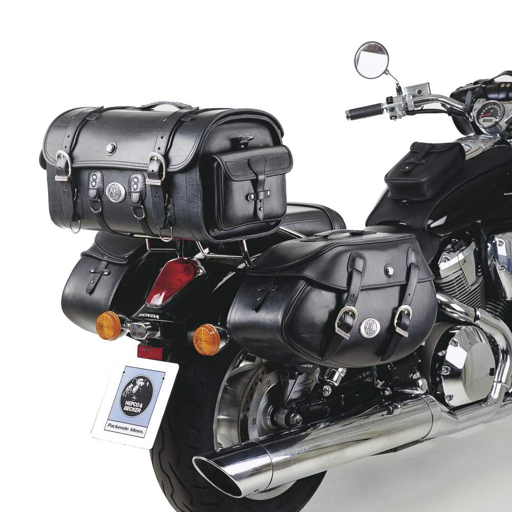 Hepco & Becker Buffalo leather bags for your cruiser or Harley. Premium