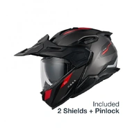 X.LIFECOUNTRY TERRA CARBON MODULAR ADVENTURE HELMET (GREY/RED MT)