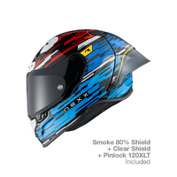 X.R3R GLITCH RACER BLUE RED HELMET