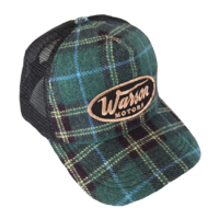 Warson Motors Flannel Check Green Cap Unisex
