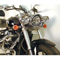 Twinlight auxiliary headlight set (high beam) incl. holder and cable chrome for Suzuki M 800 Intruder (2005-2009)