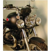 Twinlight auxiliary headlight set (high beam) incl. holder and cable chrome for Moto Guzzi C 940 Bellagio /Aquila Nera (2007-2014)