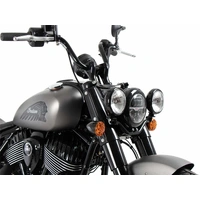 Twinlight auxiliary headlight set (high beam) incl. holder and cable black for Indian Chief Dark Horse / Chief Bobber Dark Horse / Super Chief Limited