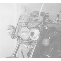 Twinlight auxiliary headlight set (high beam) incl. holder and cable chrome for Honda VT 750 D2 Black Widow with disc (2001-2003)