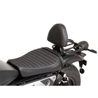 Rider backrest with upholstery for Moto Guzzi V9 Bobber/Special Edition (2021-2025) in combination with Solorack 613559