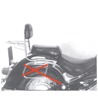 Sissybar without luggage rack black for Suzuki VL 800 Intruder LC Volusia (2001-2016) / C 800 Intruder / Black Edition (2005-2016)
