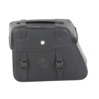 Leather single bag Rugged black left for cutout