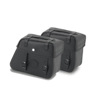 Rugged leather bag set Cutout incl. quick release fastening - black