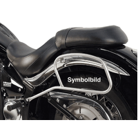 Tubular leather bag holder black for Kawasaki VN 900 Classic/900 Custom/Vulcan