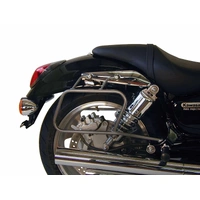Chrome tubular leather bag holder for Kawasaki VN 1500 (2002-2003)/1600 Mean Streak (2004-2008)