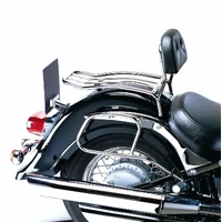 Chrome tubular leather bag holder for Kawasaki VN 1600 Classic (2003-2008)