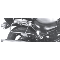 Chrome tubular leather bag holder for Suzuki M 800 Intruder (2005-2009)