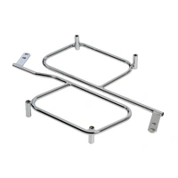 Chrome tubular leather bag holder for Yamaha XVS 1300 Midnight Star (2007-2016)