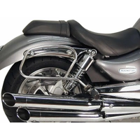 Chrome tubular leather bag holder for Triumph Rocket III (2004-2010)