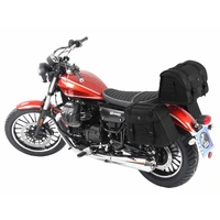 Leather bag holder cutout black for Moto Guzzi V 9 Bobber/Sport (2016-2020)