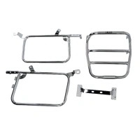Complete carrier set (side case carrier and tubular luggage rack top case carrier) chrome for Honda CM 185/CM 200 T (1978-1984)