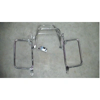 Complete carrier set (side case carrier and tubular luggage rack top case carrier) chrome for Kawasaki Z 1300 (1979-1989)