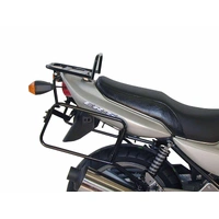 Complete carrier set (side case carrier and tubular luggage rack top case carrier) black for Kawasaki ER-5 (2001-2006)