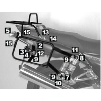 Complete carrier set (side case carrier and tubular luggage rack top case carrier) black for Yamaha XJR 1300 (2007-2014)