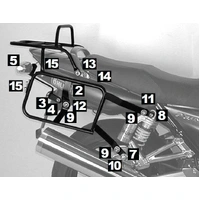 Complete carrier set (side case carrier and tubular luggage rack top case carrier) black for Yamaha XJR 1300 (2004-2006)