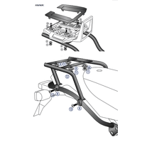 Alurack top case carrier black for BMW HP 2 (2005-2008)
