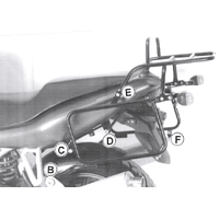 Complete carrier set (side case carrier and tubular luggage rack top case carrier) black for Ducati 944 ST 2/3/4 (1997-2003)