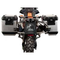 Case carrier set cutout stainless steel incl. Xplorer cutout silver Case set 40/37 for KTM 890 Adventure / R / Rally (2023-)