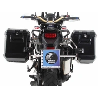 Case carrier set cutout stainless steel carrier incl. Xplorer cutout black Case set for Honda CRF1000L Africa Twin from (2018-2019)