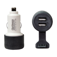 Optimate 3300mA dual output USB charger with AUTO plug