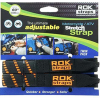 Motorcycle Adjustable Rok Strap Black/ Orange (Pair)
