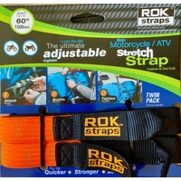 Motorcycle Adjustable Rok Strap - Hi Vis Orange (Pair)
