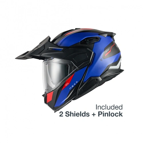 X.LIFECOUNTRY TERRA CARBON MODULAR ADVENTURE HELMET (BLUE/RED MT)