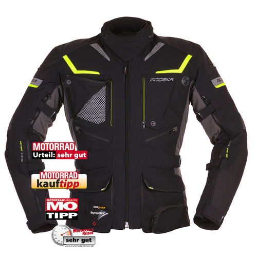 Modeka Panamericana Adventure Touring Waterproof Jacket Black/ Yellow