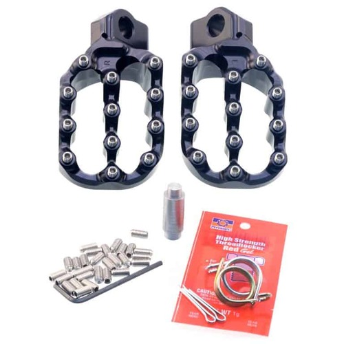 Fastway Pro Moto Billet EVO Air Black Footpeg Raised Angle KIT
