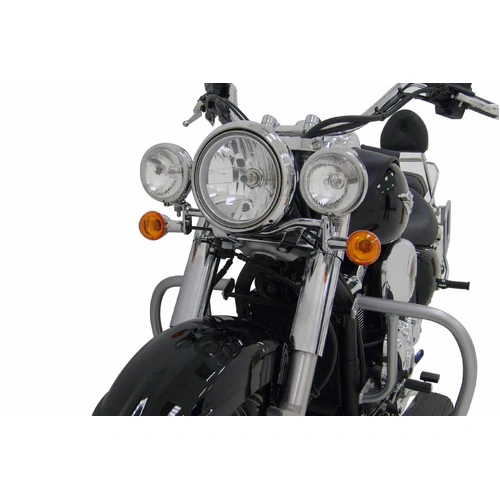 Twinlight auxiliary headlight set (high beam) incl. holder and cable chrome for Kawasaki VN 1700 Classic (2009-2014)