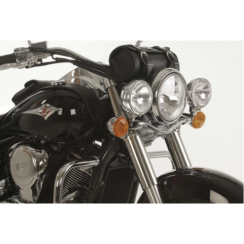 Twinlight auxiliary headlight set (high beam) incl. holder and cable chrome for Kawasaki VN 900 Classic/Vulcan (2006-)