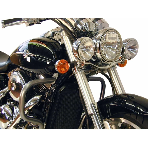 Twinlight auxiliary headlight set (high beam) incl. holder and cable chrome for Kawasaki VN 1500 (2002-2003)/1600 Mean Streak (2004-2008)