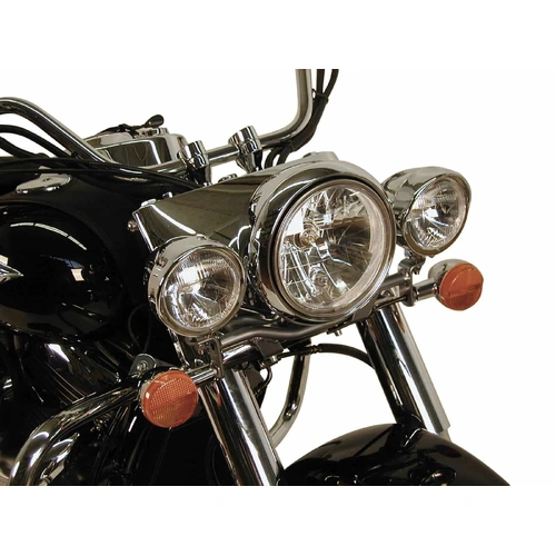 Twinlight auxiliary headlight set (high beam) incl. holder and cable chrome for Kawasaki VN 1600 Classic (2003-2008)