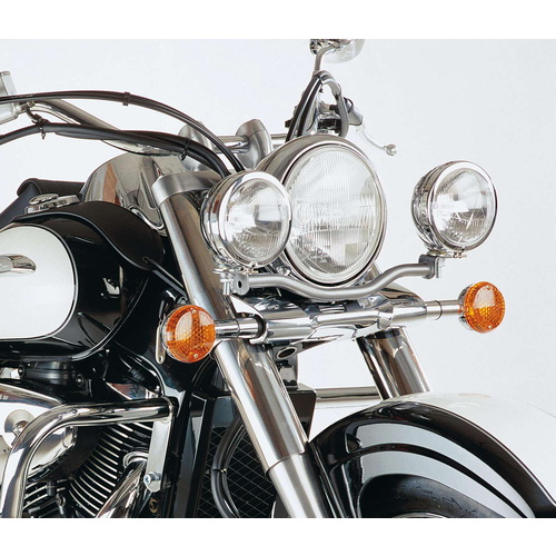 TWINLIGHT ADDITIONAL HEADLIGHT SET (HIGH BEAM) INCL. HOLDER AND CABLE CHROME FOR SUZUKI VL 800 VOLUSIA (2001-2005)