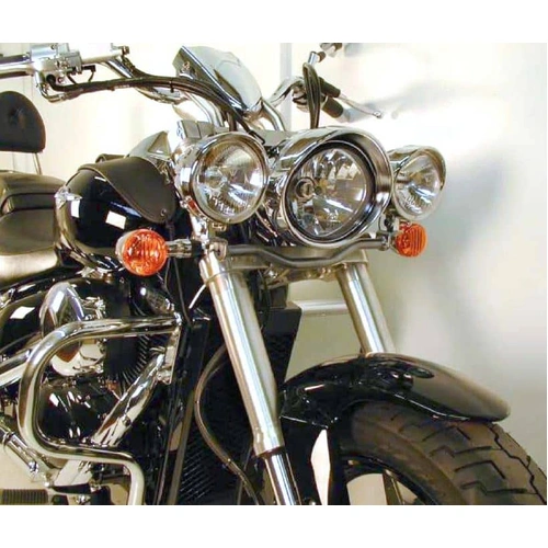 Twinlight auxiliary headlight set (high beam) incl. holder and cable chrome for Suzuki M 800 Intruder (2005-2009)