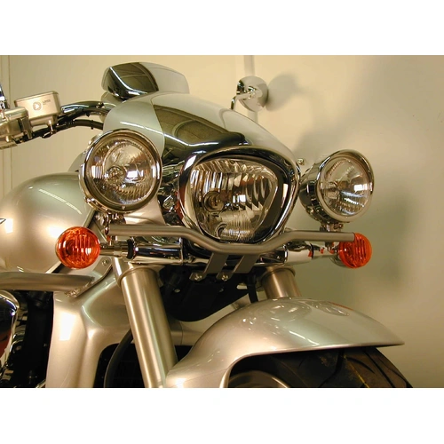 Twinlight auxiliary headlight set (high beam) incl. holder and cable chrome for Suzuki M 1800 (VZR) R Intruder (2006-2012)