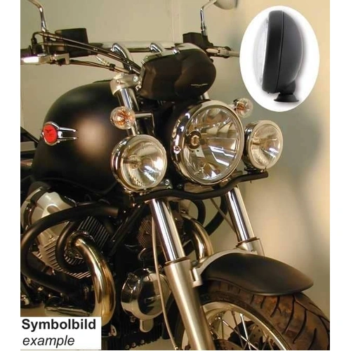 Twinlight auxiliary headlight set (high beam) incl. holder and cable black for Moto Guzzi C 940 Bellagio /Aquila Nera (2007-2014)