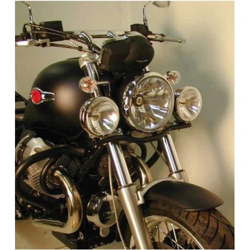 Twinlight auxiliary headlight set (high beam) incl. holder and cable chrome for Moto Guzzi C 940 Bellagio /Aquila Nera (2007-2014)