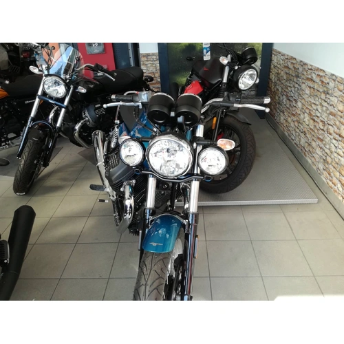 Twinlight auxiliary headlight set (high beam) incl. holder and cable black for Moto Guzzi V7 III (Stone, Special, Anniversario, Racer) (2017-2020)