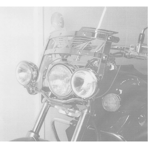 Twinlight auxiliary headlight set (high beam) incl. holder and cable chrome for Honda VT 750 D2 Black Widow with disc (2001-2003)